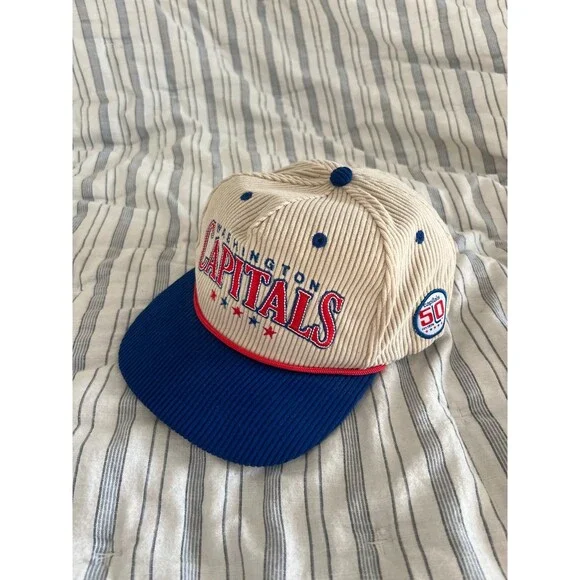 Washington Capitals NHL Hockey Retro Corduroy 50th Anniversary Stadium Hat - Picture 2 of 10